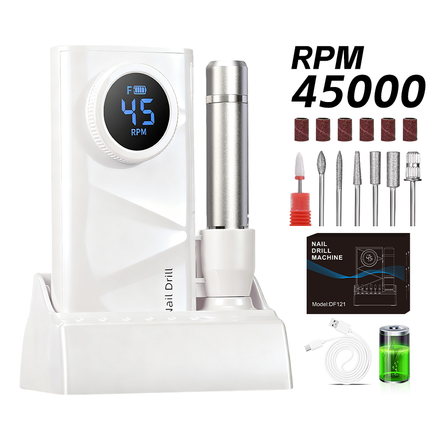 Power Tools Review - Rechargeable Nail Drill Machine, 45000RPM, 4500mAh