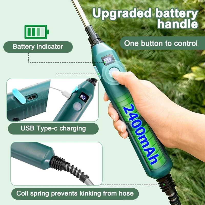 Power Tools Garden - 2400mAh Electric Garden Sprayer, High Pressure
