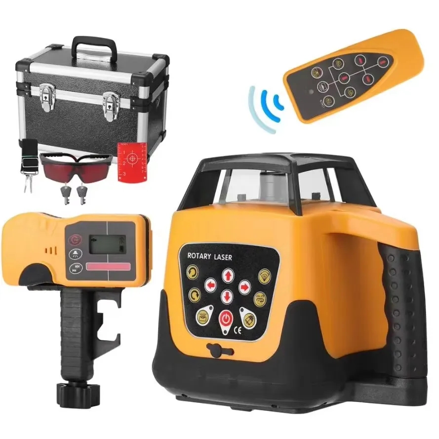 Power Tools Red - Automatic Rotary Laser Level 500m Red