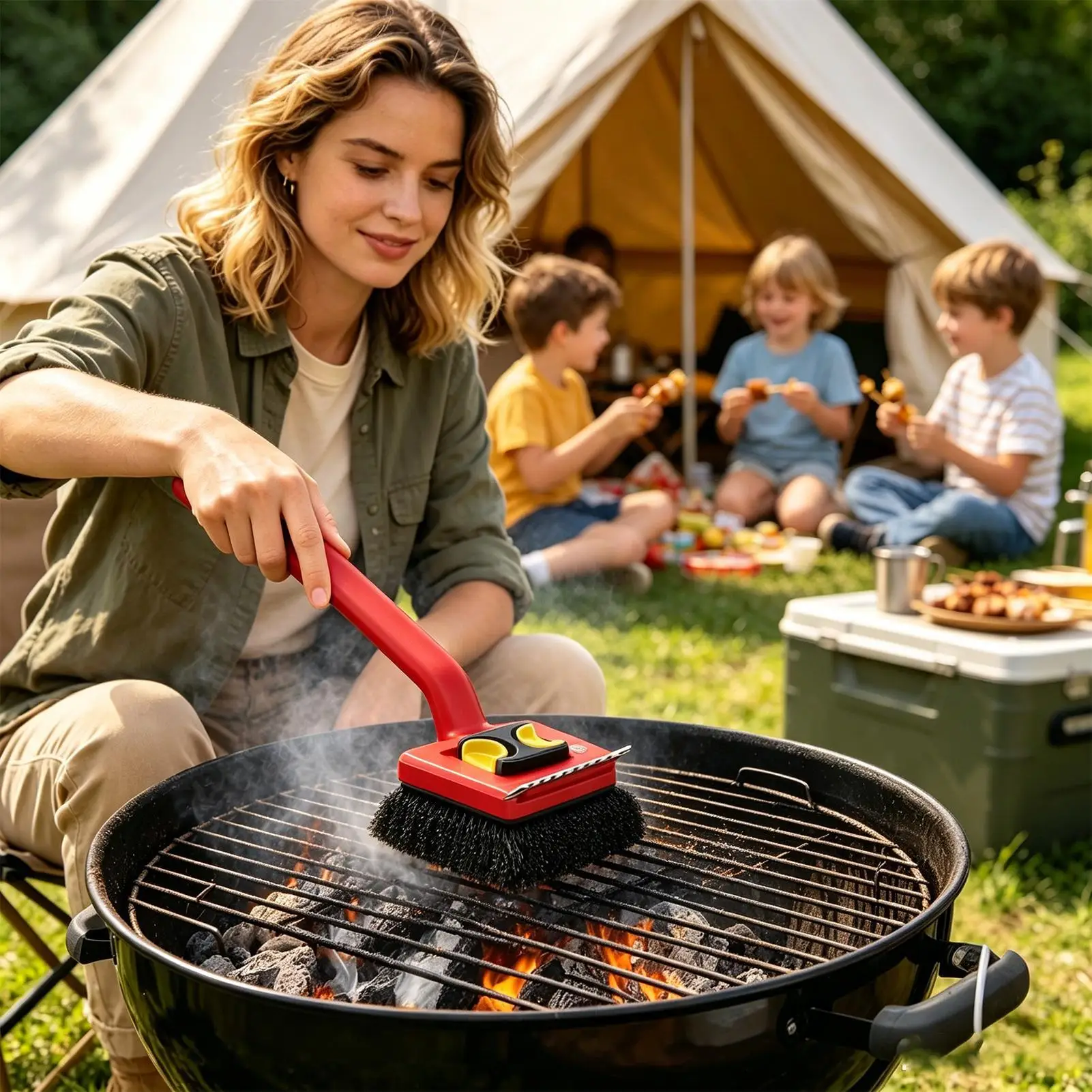 Long Handle Electric Grill Bru - Power Tools Red review and price